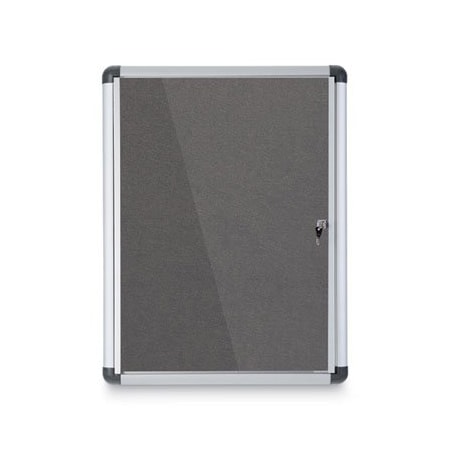 Bi-Silque MasterVisi, Slim-Line Enclosed Fabric Bulletin Board, 28 X 38, Aluminum Case VT630103690